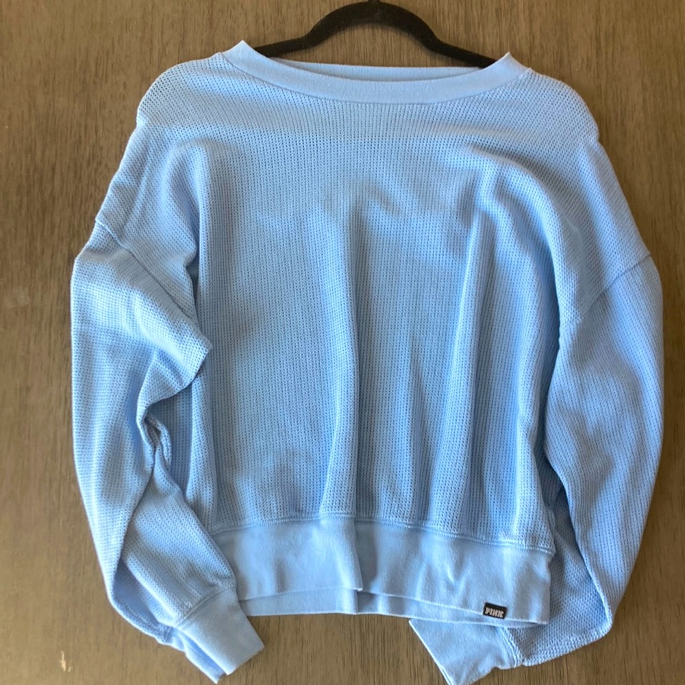 Baby blue sweater from pink